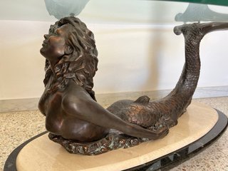 Mesa centro cristal vintage sirena