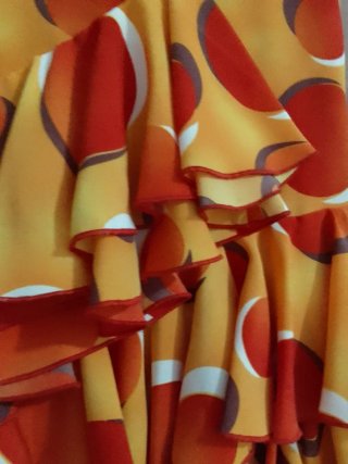 Falda y blusa flamenca tonos naranja