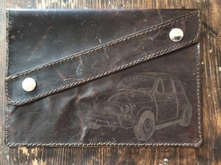 Portadocumenti Pelle Fiat 500 Marrone