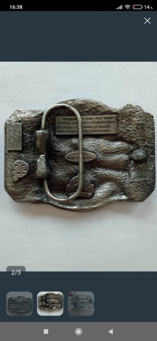 Hebilla cinturón de metal dragon original casi reg