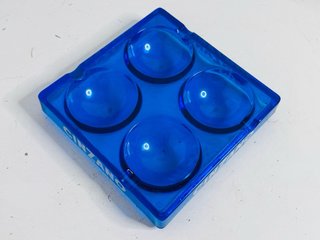 Cinzano cenicero azul cristal grueso 4 huecos