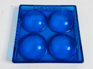 Cinzano cenicero azul cristal grueso 4 huecos