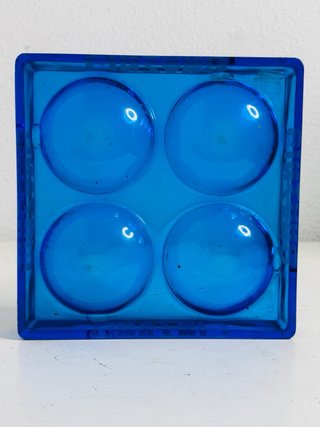 Cinzano cenicero azul cristal grueso 4 huecos