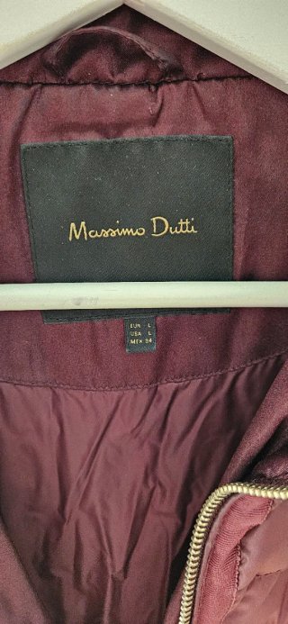 Plumífero ligero Massimo Dutti granate mujer