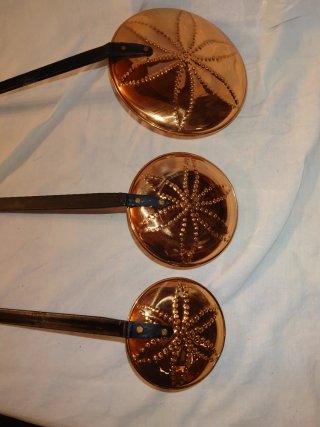 3 Espumaderas de Cobre con Diseño Estrellado