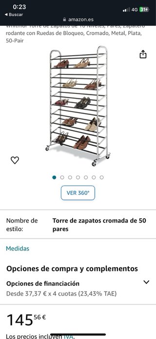 Zapatero 50 pares. Disponible envio