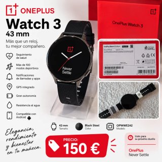 Reloj OnePlus Watch 3 43mm Negro