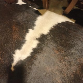 Alfombra Piel Vaca Natural Marrón y Blanca