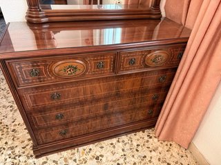 Juego de dormitorio madera oscura