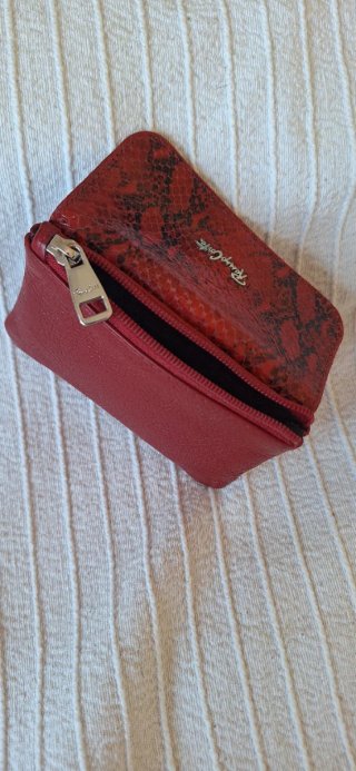 Cartera Monedero Piel Renzo Costa Roja Serpiente