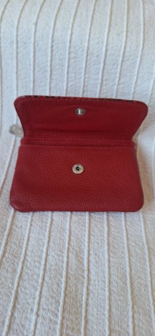 Cartera Monedero Piel Renzo Costa Roja Serpiente