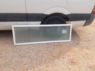Ventana aluminio fija cristal blanco mate