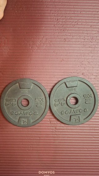 2 discos de pesa 2kg Domyos