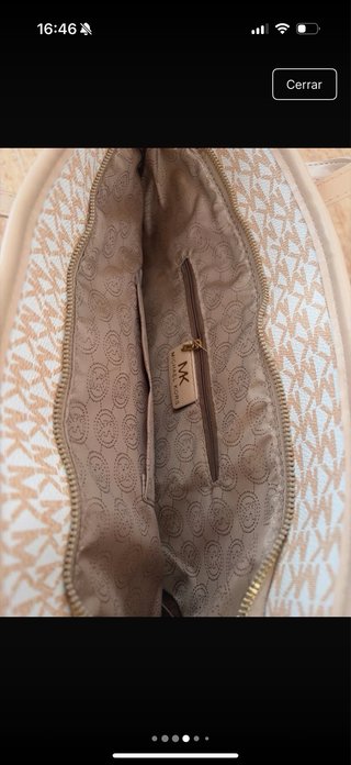 Bolso Michael Kors Beige y Dorado