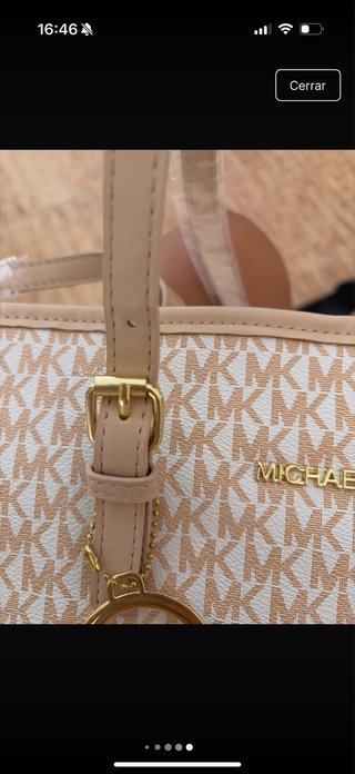 Bolso Michael Kors Beige y Dorado