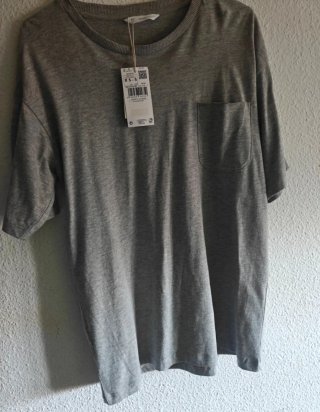 Chaqueta vaquera forrada y camiseta mango