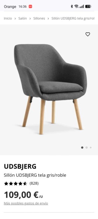 Par de sillones con patas de roble macizo