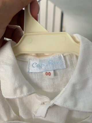 Conjunto Lino Ceremonia Bebé Cap-Ras Blanco 00