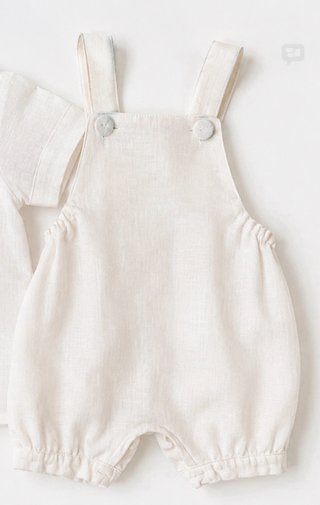 Conjunto Lino Ceremonia Bebé Cap-Ras Blanco 00