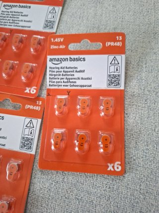 6 paquetes de Pilas Audífonos Amazon Basics 13 (PR
