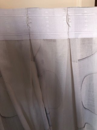Cortinas Salón Gris y Blanco, 2 unidades