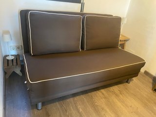 Sofá cama 150cm marrón