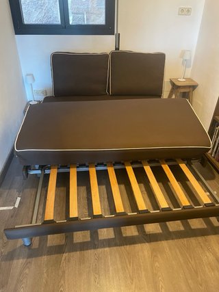 Sofá cama 150cm marrón