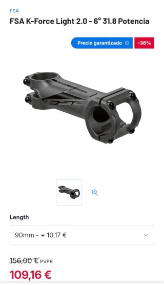 Potencia FSA K-Force Light Carbon 31.8