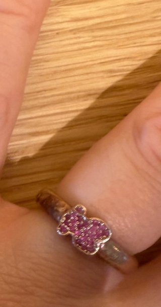Anillo Tous Oso Rosa Plata. Pequeño