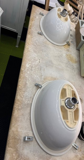 2 x bespoke bathroom vanity units with sinks