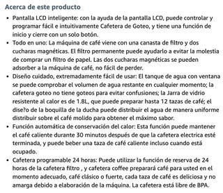 Cafetera Americana por Goteo Inteligente · NUEVA
