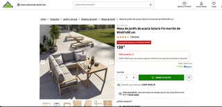 Mesa de jardín acacia Solaris Fix