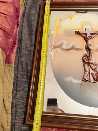 Cuadro Cruz Señor Relieve Madera Cristal