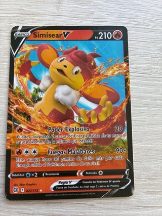 Lote 4 Cartas Pokémon V: Tyranitar, Simisear, Gene