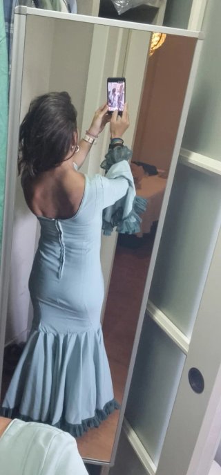 Vestido Flamenco Verde jabonoso Talla S hasta M.