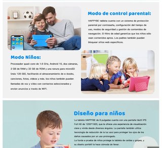 Tablet Niños 8 Pulgadas Android 10 Nueva Estrenar