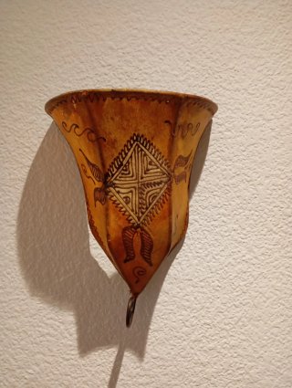 Farol Marroquí Piel Decorado