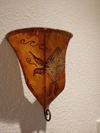 Farol Marroquí Piel Decorado