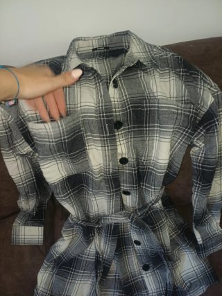 2 Vestidos Camiseros Cuadros Bershka Talla XS