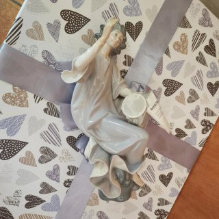 Figura Lladró Ángel Rítmico con Pandereta
