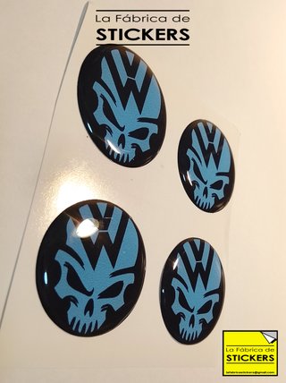 2 Pegatinas VOLKSWAGEN RABBIT 5cm Gota resina b/n