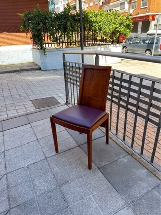 Silla Comedor/Salón Madera y Piel
