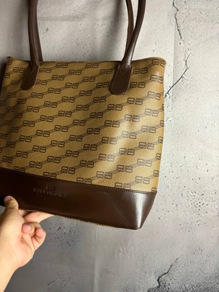 Borsa Balenciaga Monogram Beige e Marrone
