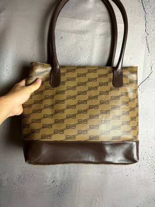 Borsa Balenciaga Monogram Beige e Marrone