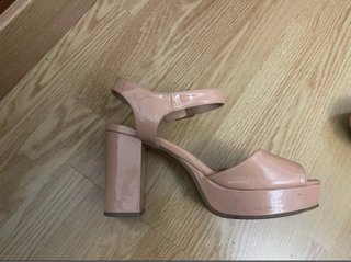Sandalias tacón rosa palo