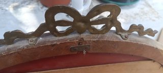 Espejo antiguo madera con detalle dorado