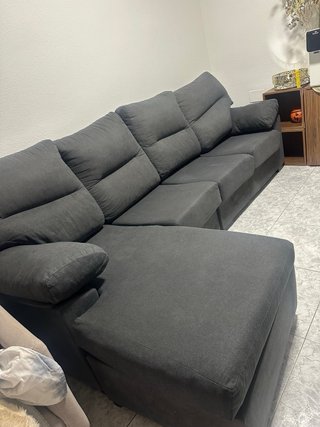 Sofá modular gris tela