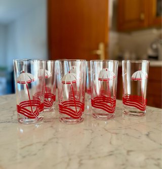 Set 10 bicchieri da bibita con ombrellone Nutella