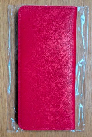 Cartera roja con elefante y nombre VIRGI