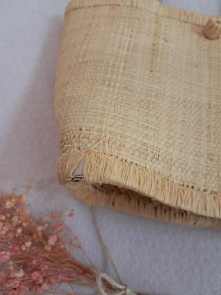 Bolso capazo de rafia natural artesanal playa vera